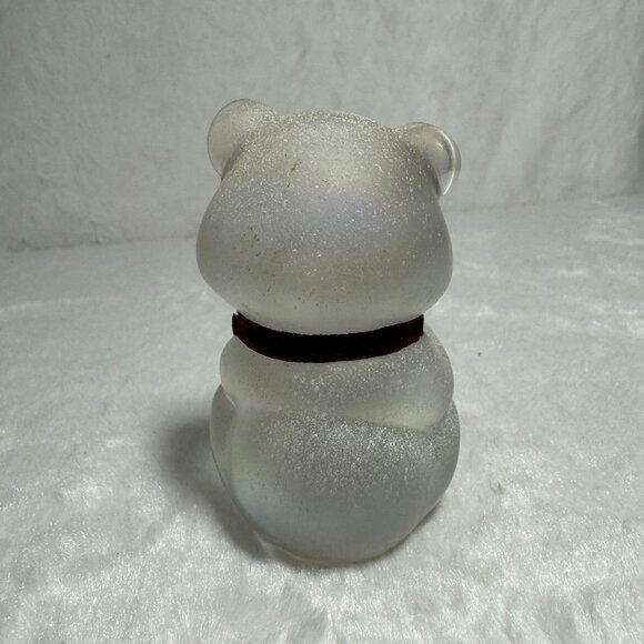 Vintage Fenton Frosted Iridescent Glass Frosted Snow Ice Bear Icicle Kingdom - Picture 3 of 7